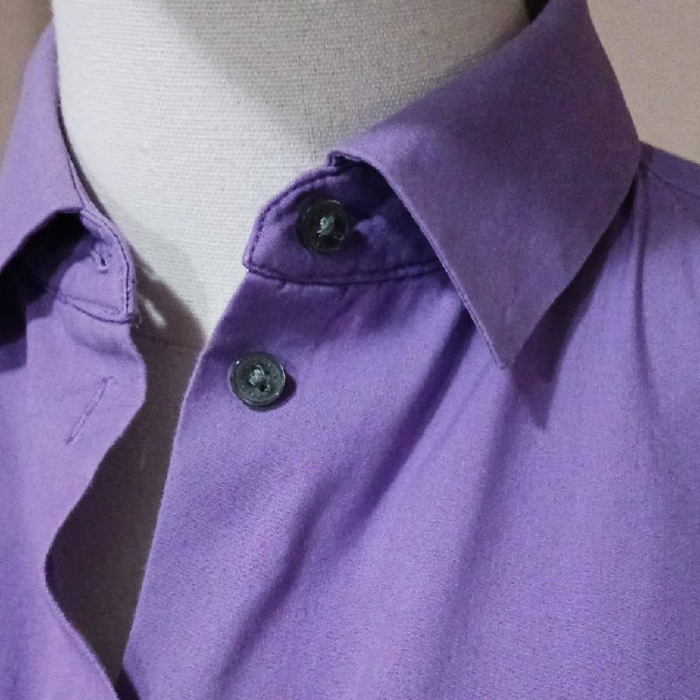 Express Lavender Button-Down Shirt - image 5